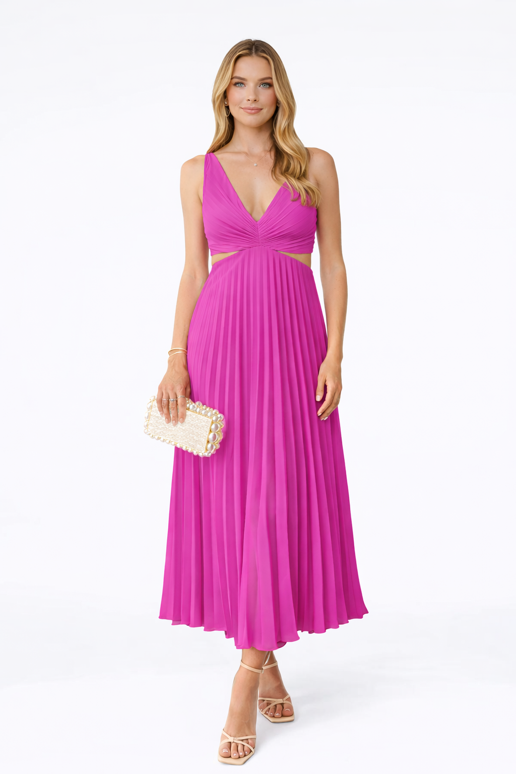 MAXI VESTIDO FALDA PLISADA