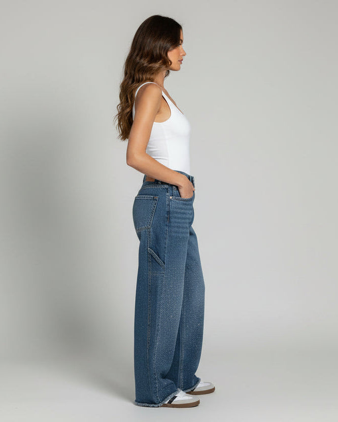 JEANS BALLOON CON EFECTO BRILLO